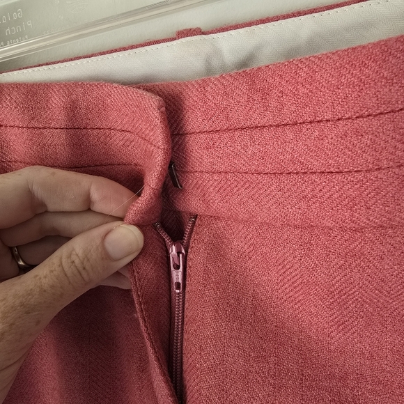 Loft Marisa Straight Wool Blend Pants Size 2 Pink Spice Careerwear Button Detail - Picture 6 of 14